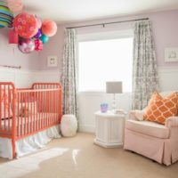 baby room orange bed