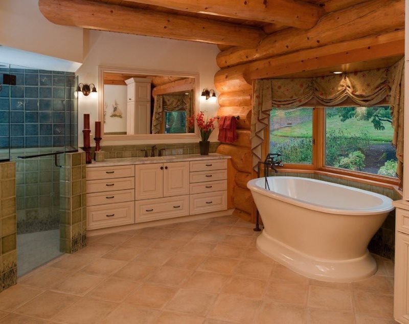 Wooden wall in the interior of a provence-style country house