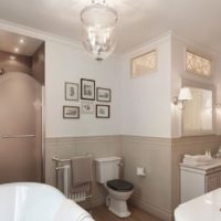 Spacious combined bathroom of a country house