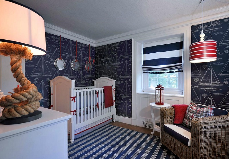 The design of the children's room in rich colors