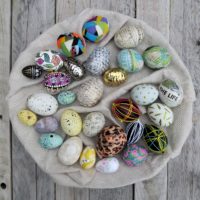 Easter plate with holiday decorations