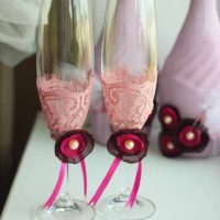 the idea of ​​a bright design style wedding glasses photo