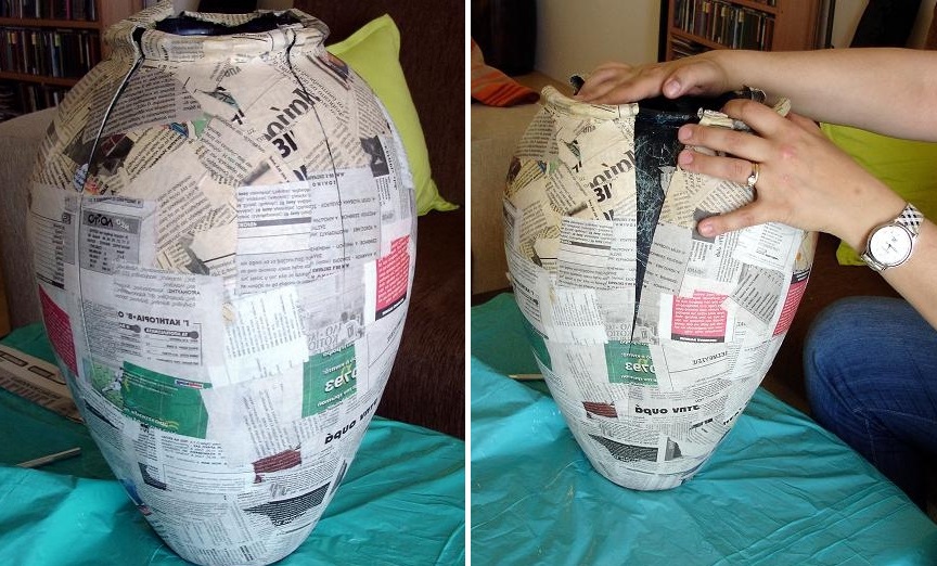 Membuat vas papier-mâché untuk hiasan dalaman