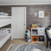 Bunk bed in the interior of a children's room