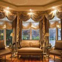 Backlight over curtains in the living room