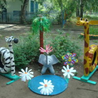 Car tire garden sculptures