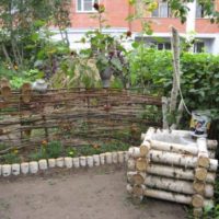 Decorative well from birch logs