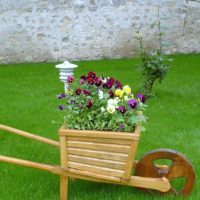 Flower bed in the form of a garden car