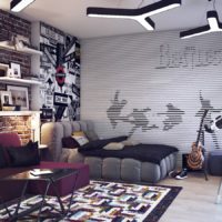 Loft style living room wall design