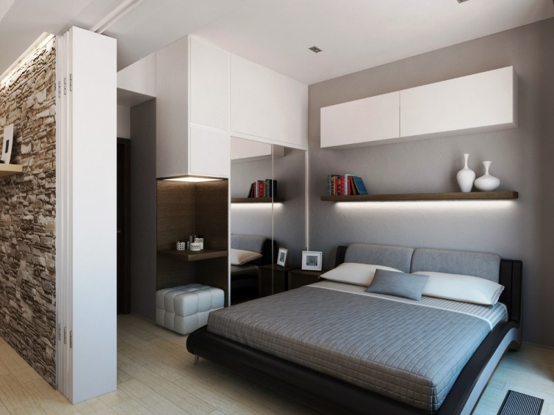 Bedroom 12 square meters in studio apartment