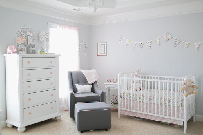 Painted walls in a nursery