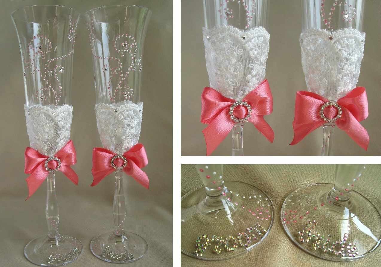 An example of unusual design of wedding glasses design