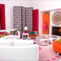 example of a bright apartment design in the style of pop art photo