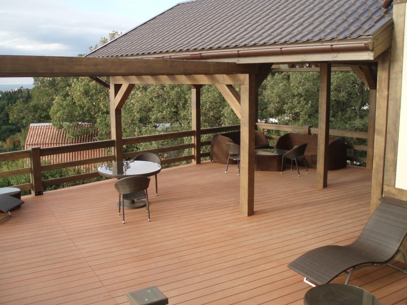 Gazebo on the terrace of a country house