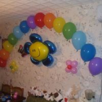 Garland of balls on the wall of a children's room