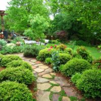 Garden path made of natural stone