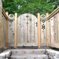 Wooden gate at the seasonal dacha