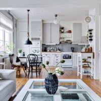 Coffee table from the old frame for decorating the kitchen-living room