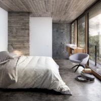 Gray laminate in the bedroom interior