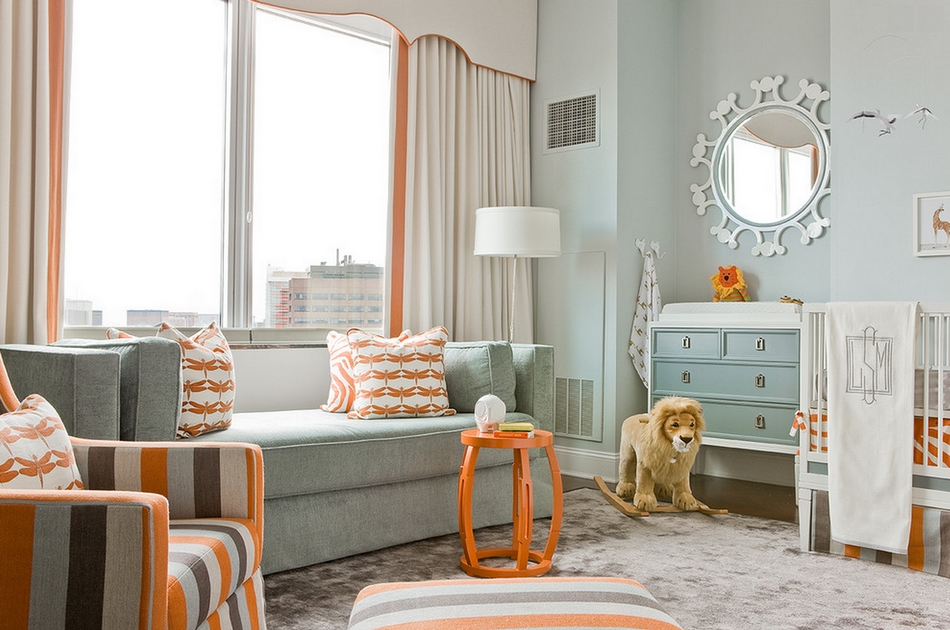 Kids Room Design with Orange Accents