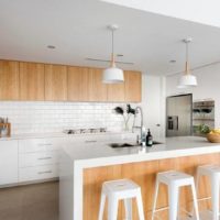 Stylish bar counter in the kitchen