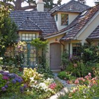 Small garden of a country house in a natural style