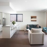 Kitchen island in the design of a studio apartment