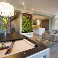 Plants in the interior design of the living room