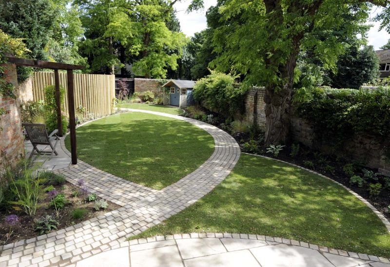 Landscaped pavement garden paths