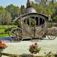 Arbor on a platform made of natural stone