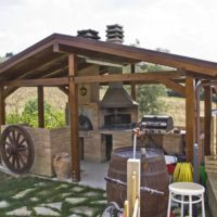 Country-style gazebo in the countryside