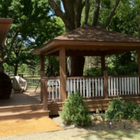 Small gazebo on the outdoor terrace of the country house