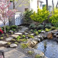 Landscaping of the site with artificial pond