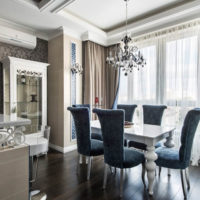 Dining table with curly legs in the dining room