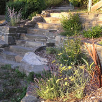 Natural stone retaining walls