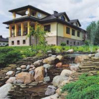 A stream on the slope of a summer cottage