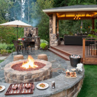 DIY stone barbecue area