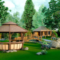 Oriental style gazebo design