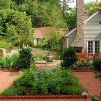 Beautiful garden for vegetables in front of the country house