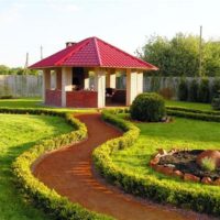 Brick arbor in the center of the country