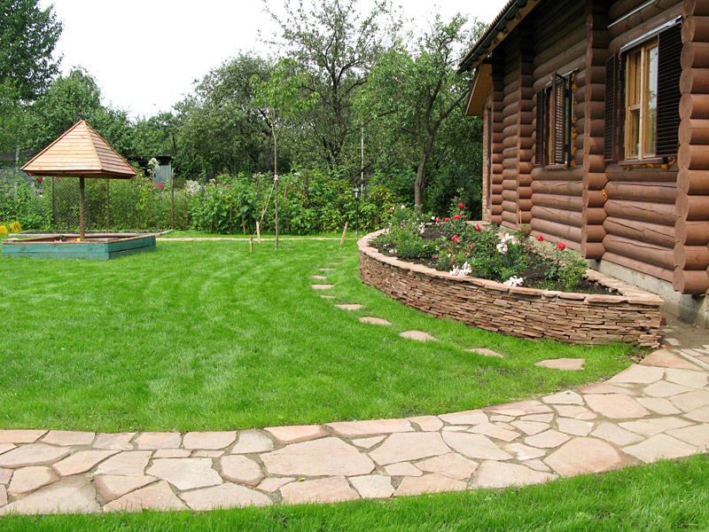 Ground lawn in the garden