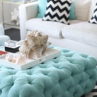 Interior decoration in mint color