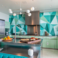 Shades of mint dalam dapur gaya moden