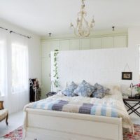 Rare furniture in the bedroom interior of a country house