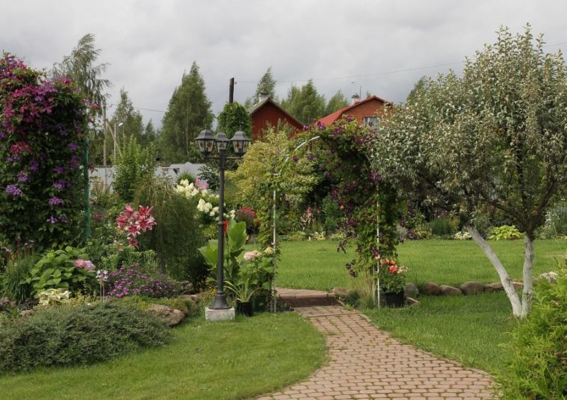 Beautiful arch over the path leading to the garden