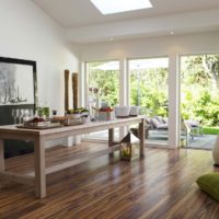 Laminate floor wooden table