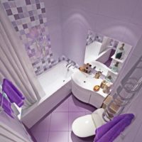 Bathroom interior in lavender color