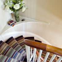 Fresh flowers for decorating flights of stairs