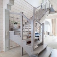 Stylish staircase hallway of a country house