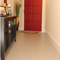 Solid linoleum in a narrow corridor